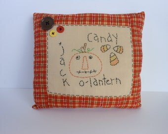 Halloween Stitchery Pillow Jack O' Lantern