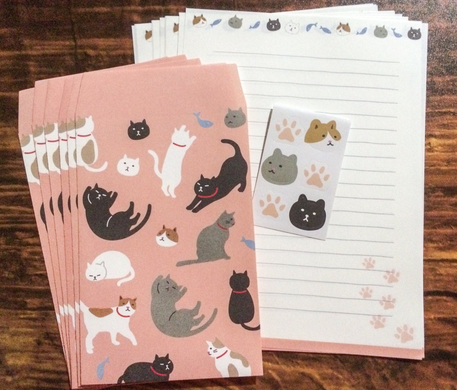 Japanese Cat Stationery Set