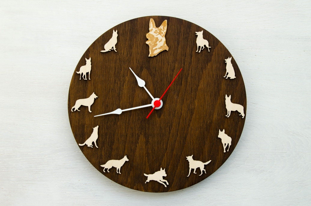 German shepherd portrait dog Clock Unique Wall Clock gift for