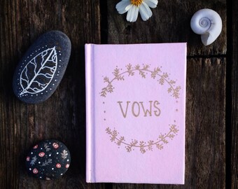 Wedding Vow book, Rustic Wedding, Bridal Keepsake Gift, Bride and Groom Vows, Boho Woodland Wedding