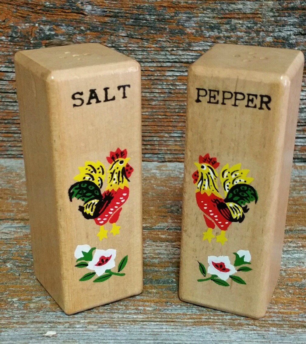 Rooster Salt and Pepper Shakers Vintage Rooster Salt And