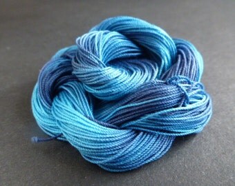 Size 20, 40, 50, 70,"Lifesaver", blue, variegated, hand dyed, HDT, tatting, crochet, knitting, lacemaking, tassel making, craft thread
