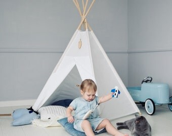 SALE, Tipi, Teepe, Wigwam, Zelt, Tent, Playtent, White, Kids teepee tents, Tipi enfant, LittleNOMAD