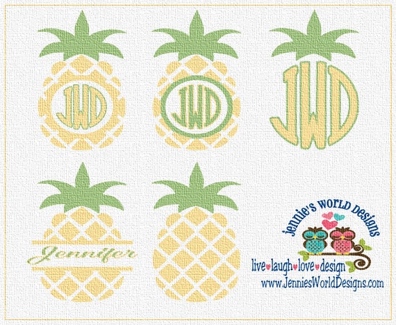 Download Pineapple Monogram Bundle Split by JenniesWorldDesigns on Etsy