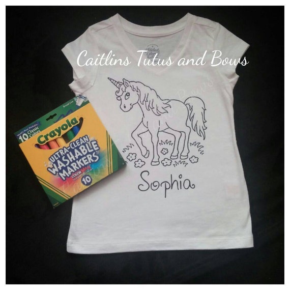Color me tee, coloring shirt, color in shirt, unicorn coloring shirt, unicorn birthday shirt, toddler gift, unicorn shirt, coloring unicorn