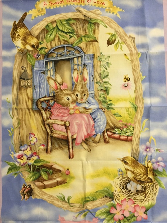 Holly Pond Hill colorful Fabric Panel by sayitsew on Etsy