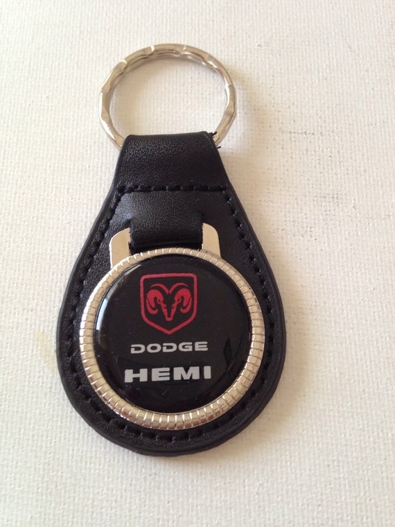 Dodge Hemi Keychain Genuine Leather Key Chain