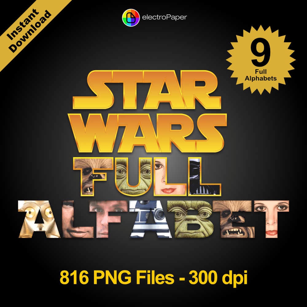 STAR WARS Full Alphabet Clipart 9 Full Alphabets by ElectroPaper