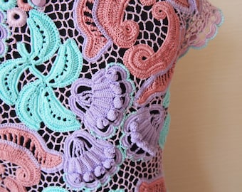 Irish Crochet Motif Pattern,detailed tutorial,crochet decor,crochet applique,irish crochet motifs set,crochet embelishment,crochet brooch