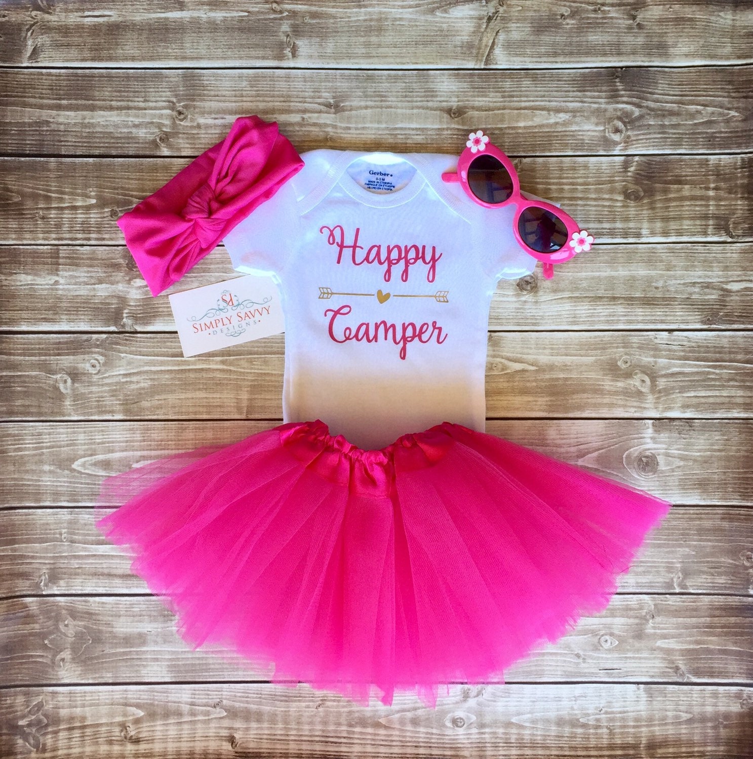 Happy Camper baby outfit baby camping by SimplySavvyDesignsWA