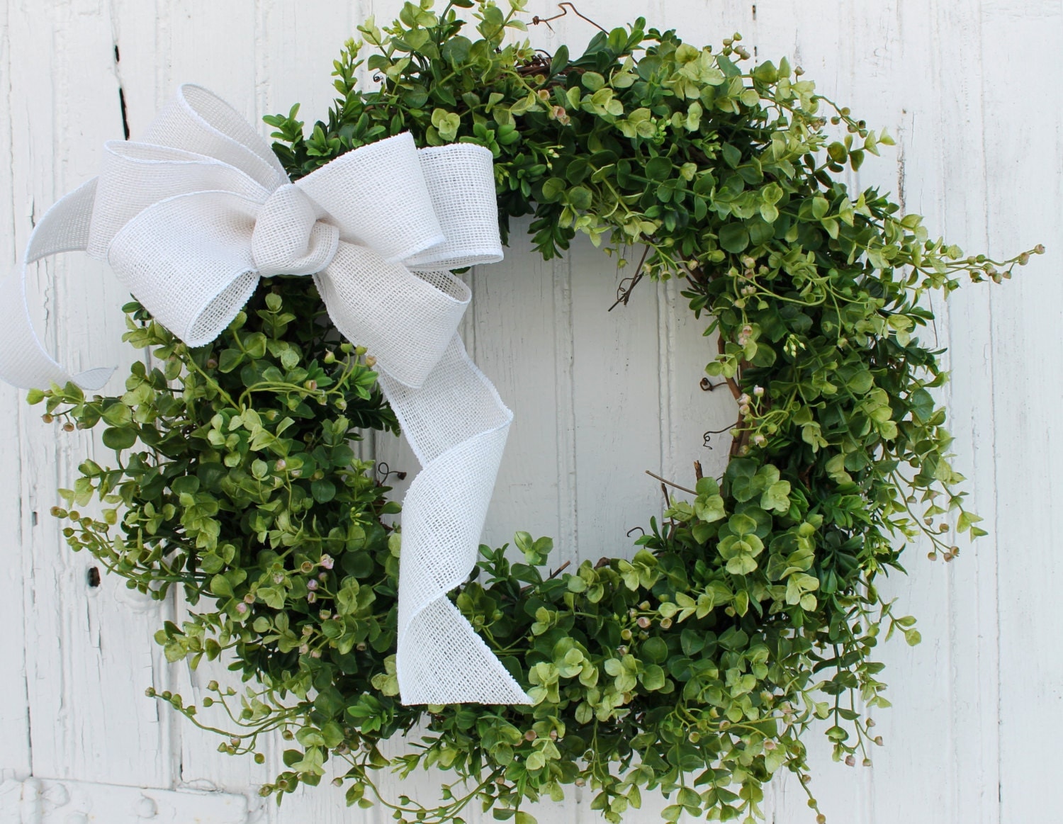 Boxwood Wreath Farmhouse Decor Outdoor Wreath Spring