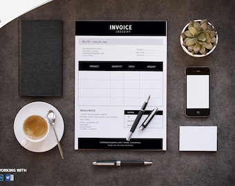 Photographer Invoice template | Invoice design | Receipt template | Editable Photoshop and MS Word Template | Instant Download