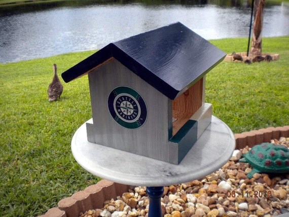 seattle mariners wood bird feeder mlb baseball hand made seattle mariners wood bird feeder mlb baseball hand made