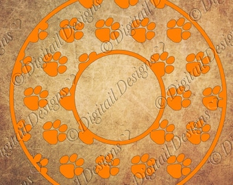 Tigers Monogram Frame Svg, Png, Dxf, Eps, Fcm SC Tigers SVG Monogram Circle Monogram South Carolina Tiger Paw