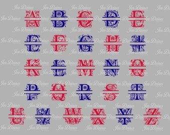 Split Monogram Letter SVG, split monogram font, monogram files, split monogram, svg files for Cricut Sillouhette, split letter,