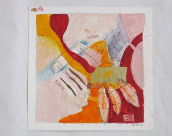 Art / art / collage on paper - original - painting on paper, abstract art