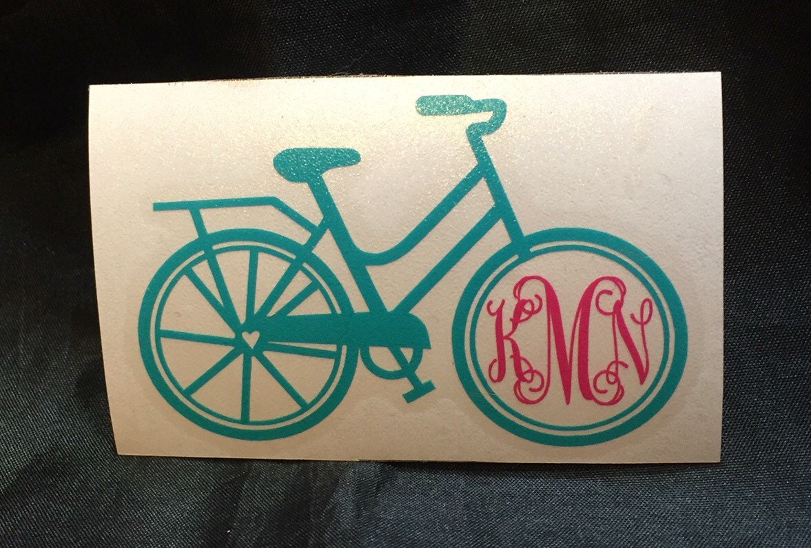 Bicycle Monogram Sticker Vinyl Decal