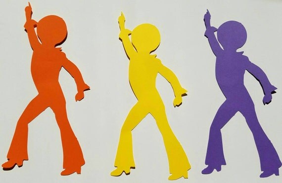 70s Party Cutouts Set of 3 Dancing Guy and 3 Dancing Girl