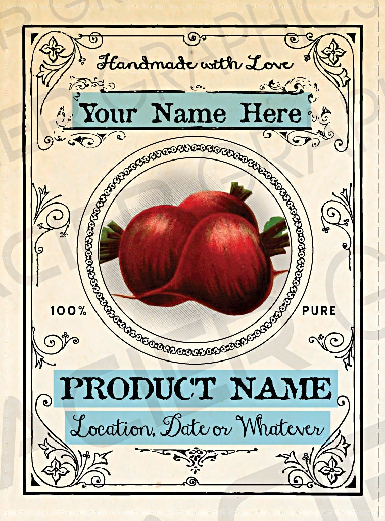 Beets Label Candied Beets Label Pickled Beets Label EDITABLE