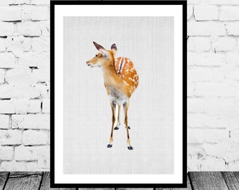 baby deer Print, Instand download, woodlands animal print, Nursery wall art, Nursery printable art, Nursery decor, woodlands deer art
