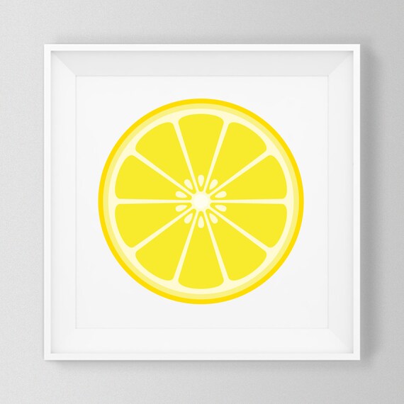 Lemon print Fruit and vegetable prints Kitchen art