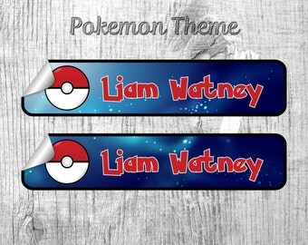 Pokéball Label, Pokémon Label, Pikachu Label, Clothing label, Name Label, Custom Clothing Label, Custom Sticker, name Sticker