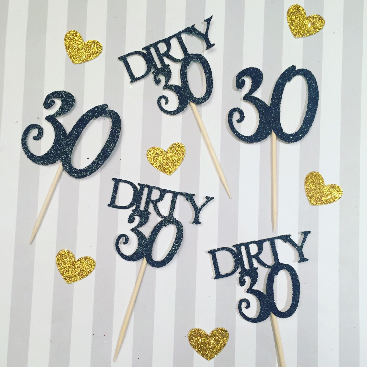 24 cupcake toppers dirty 30 30 cake topper 30th by PrimAndPrairie