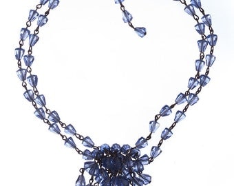 Blue Faceted Crystal Choker