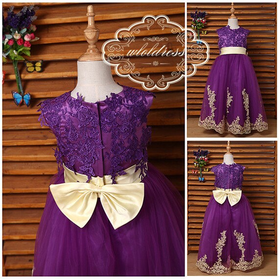 Purple Lace Flower Girl Dress Flower girl dress Baby by wloldress