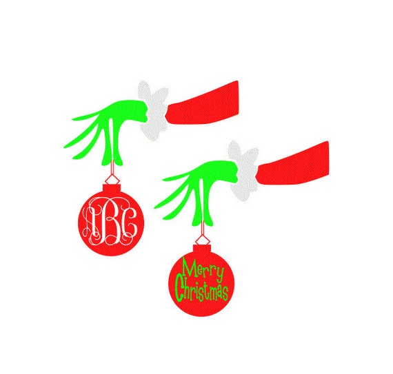 Download Grinch Inspired holding Ornament in SVG by BoodlebugGraphics