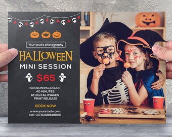 Halloween Mini Session Template | Halloween Photography marketing board | Photoshop & Elements template | instant download
