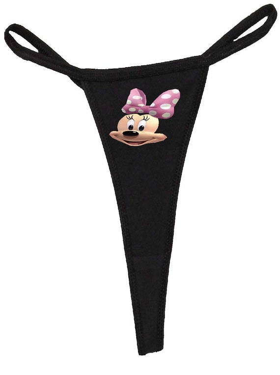 Disney Minnie Mouse Ladies Cotton Spandex Thong By Thelionsland