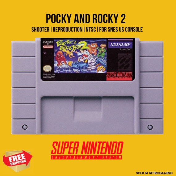 pocky and rocky 2 snes cartridges