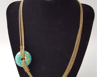 13029 Turquoise colored stone Necklace