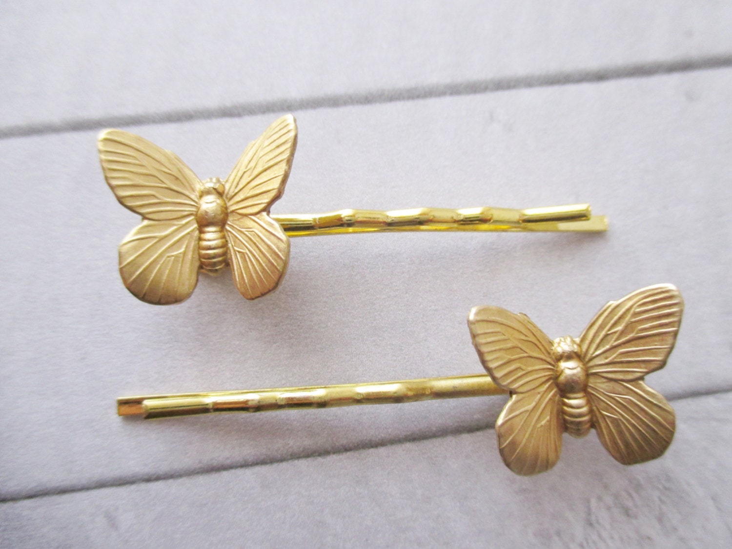 Little gold butterfly hair clips Butterfly Hair by Cuchifritina