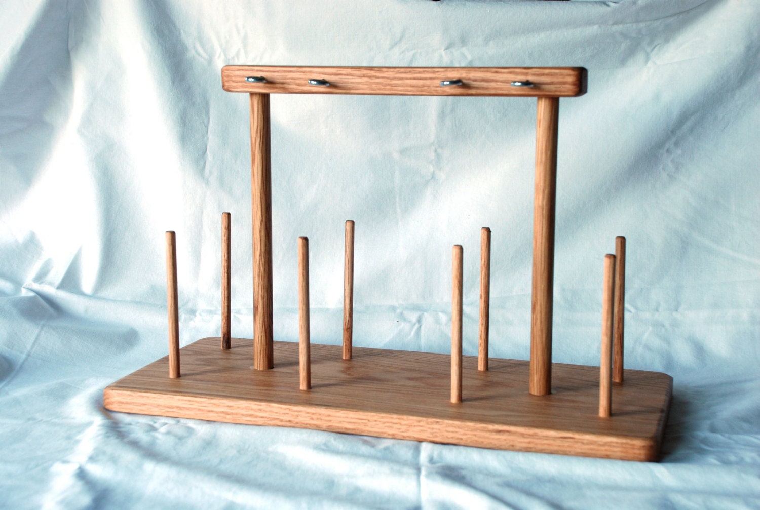 Wooden Yarn Warp Cone Spool Holder Guide Rack with 8 Spots for