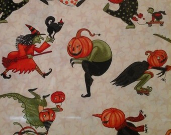Halloween Fabric Pumpkins 2 Yards Cotton Sale