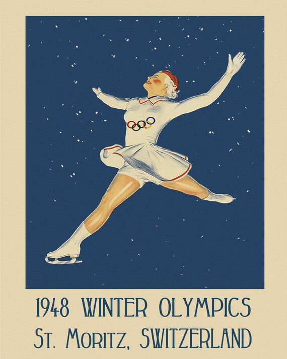 Ice Skating 1948 Winter Olympics St. Moritz Switzerland Sport
