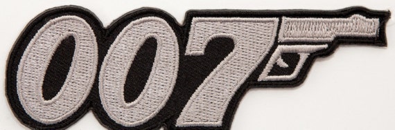 007 Patch James Bond Embroidered Iron on Badge Costume Cosplay Applique Motif Bag Hat T-Shirt Spy MI5 Daniel Craig Collectible Souvenir