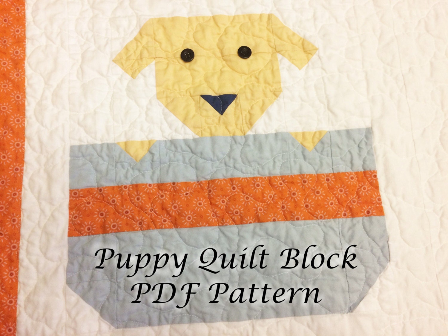 Quilt Block Pattern Puppy Quilt Block PDF Dog by FluffyPuppyQuilts