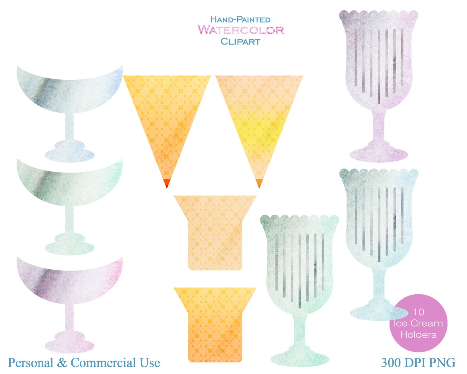 Download WATERCOLOR ICECREAM Clipart Commercial Use Ice Cream Clip ...