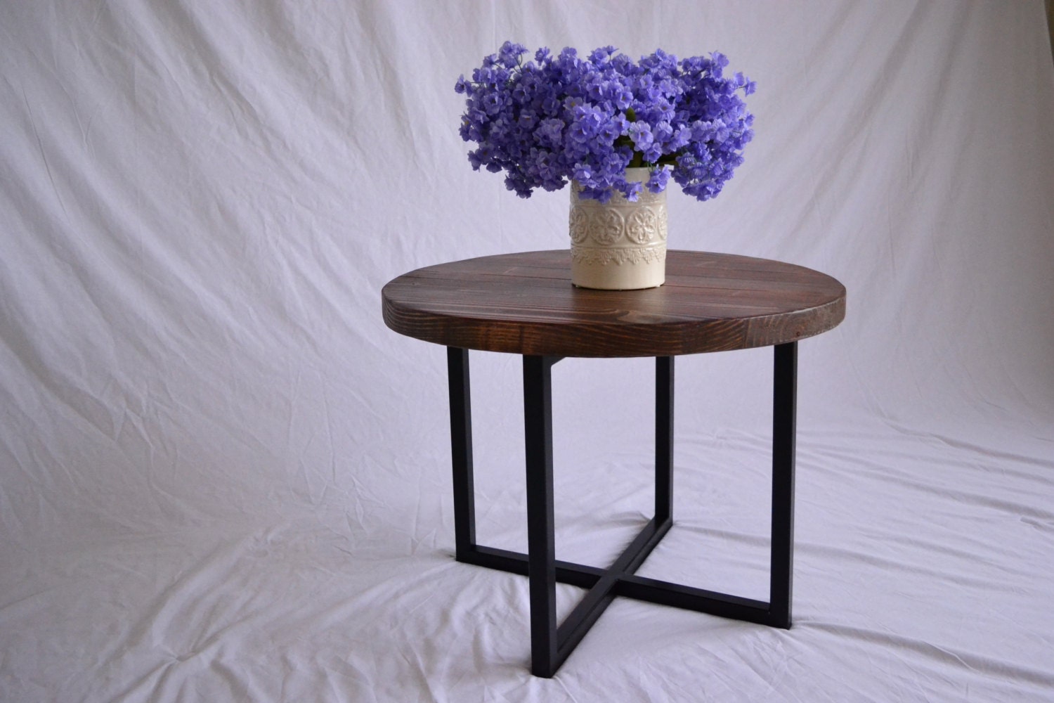 Rustic Industrial Round Coffee Table