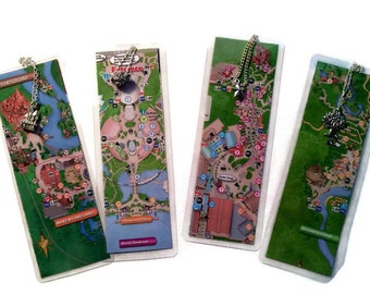 Disney Bookmark Disney Park Maps set of 4 Actual park maps