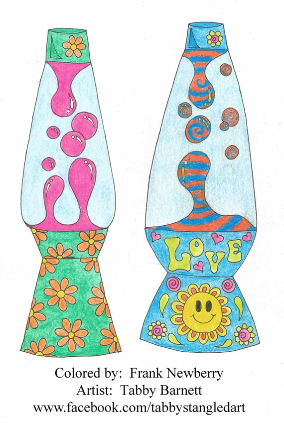 Lava Lamps Adult Coloring Page by TabbysTangledArt on Etsy