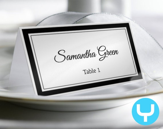 Printable Wedding Place Card Template Calligraphy by YouPrintEm