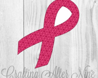 Awareness Ribbon SVG, Breast Cancer Awareness SVG, Cancer Ribbon, Cutting Files for Use with Silhouette Studio and Cricut Design Space