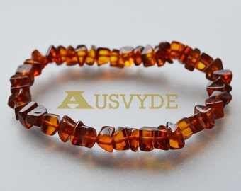 Baltic amber dark honey bracelet beads Gift for Mom, 100% natural Baltic ambber, honey color, 5055