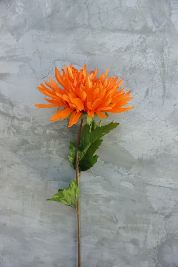 Orange spider mums Silk flowers silk spider mums wedding