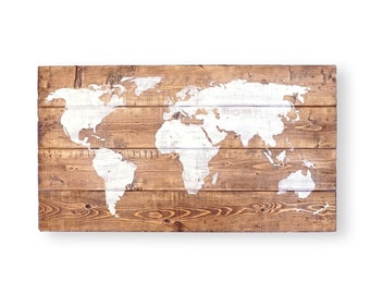 Wood Map Wall Art world map push pin travel theme decor nursery world map Wood Map Wall Art world map push pin travel theme decor nursery world map