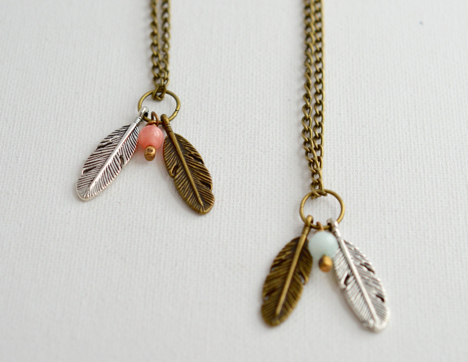 Dos Plumas Necklace Two Feathers Boho Tribal Antique